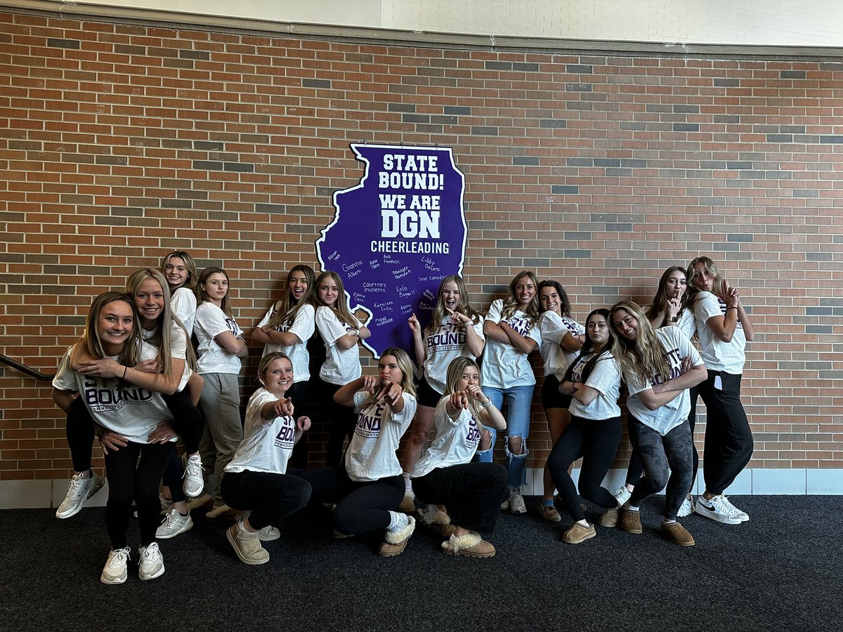 It is time for US to cheer for YOU!!!  GOOD LUCK CHEERLEADERS today as you head to state!  We are so proud of you and can’t wait to see you perform!  #WeAreDGN #ALLIN🎉🎉🎉📣📣📣