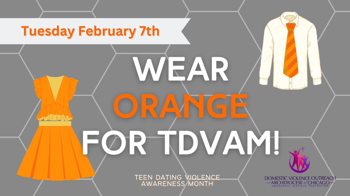 dvochicago's tweet photo. Get your favorite orange outfit ready for Wear Orange Day on Tuesday February 7th! #TDVAM #BeAboutIt #LoveisRespect #ACDVO #dvochicago @loveisrespect @NOMOREorg @ILCADV @CCofChicago @ndvh @archchicago @nnedv https://t.co/xApTJ7ReWg