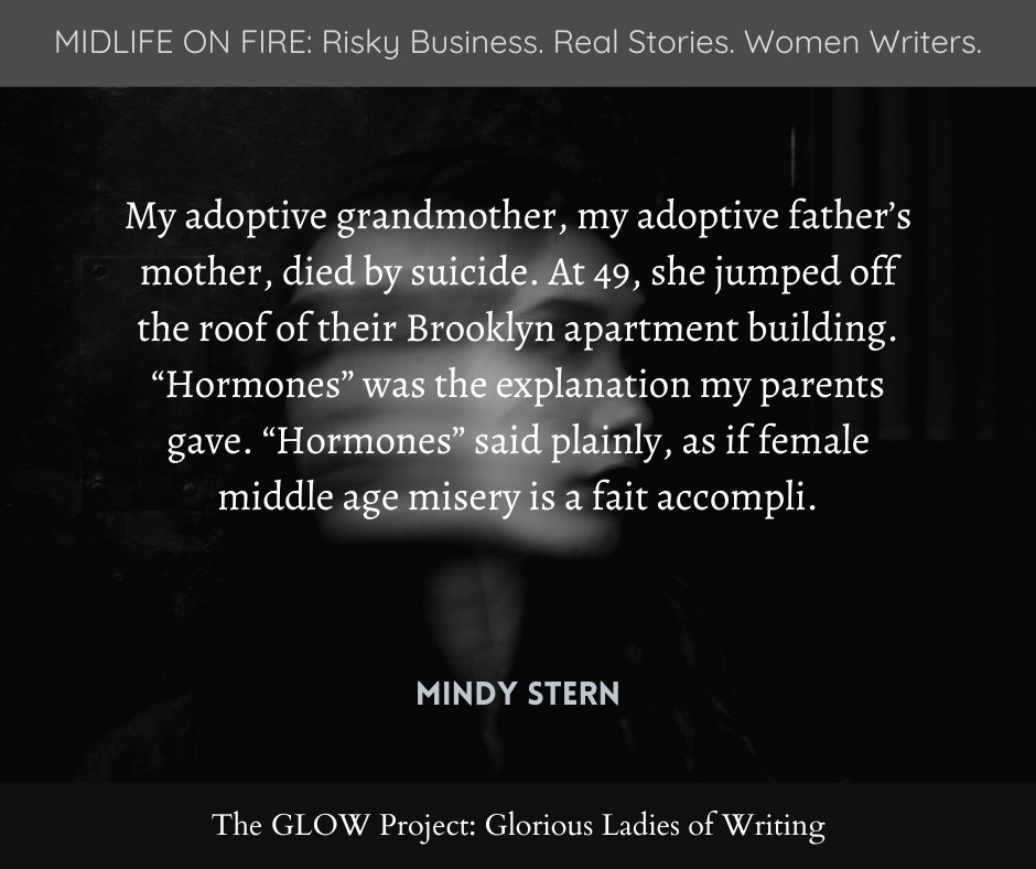 cklovewrites's tweet photo. Midlife on Fire Vol. 2 Writer Feature:
In her essay, "Microdosing, Menopause, and Me" Mindy Stern finds unconventional ways to navigate the sometimes horrendously difficult realities of being female in midlife.
#MIDLIFEONFIRE #WOMENWRITERS #theglowproject #writerswords https://t.co/5Nx8WxCrNE