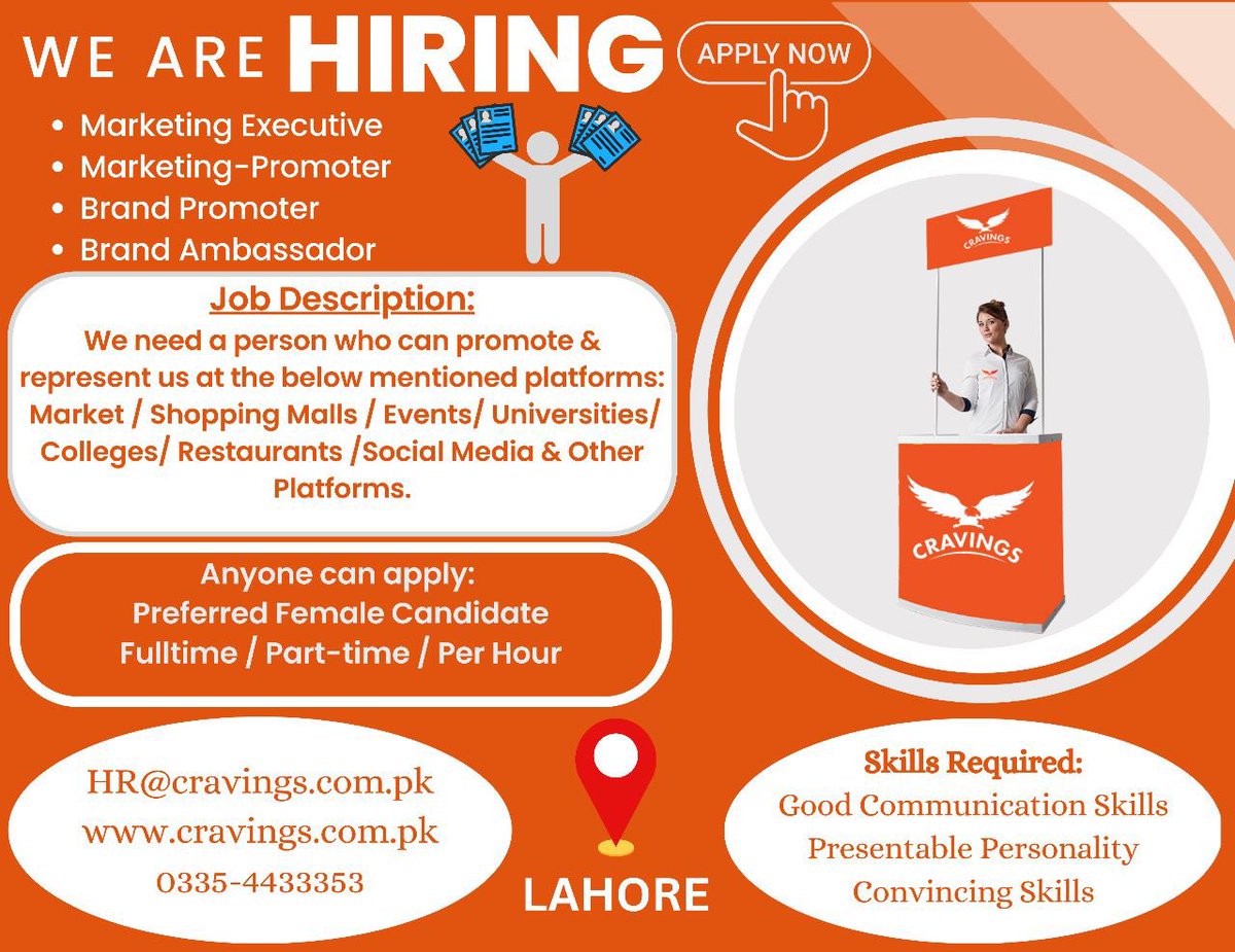 #wedeliverhappiness #hiring #job #opportunity #lahore