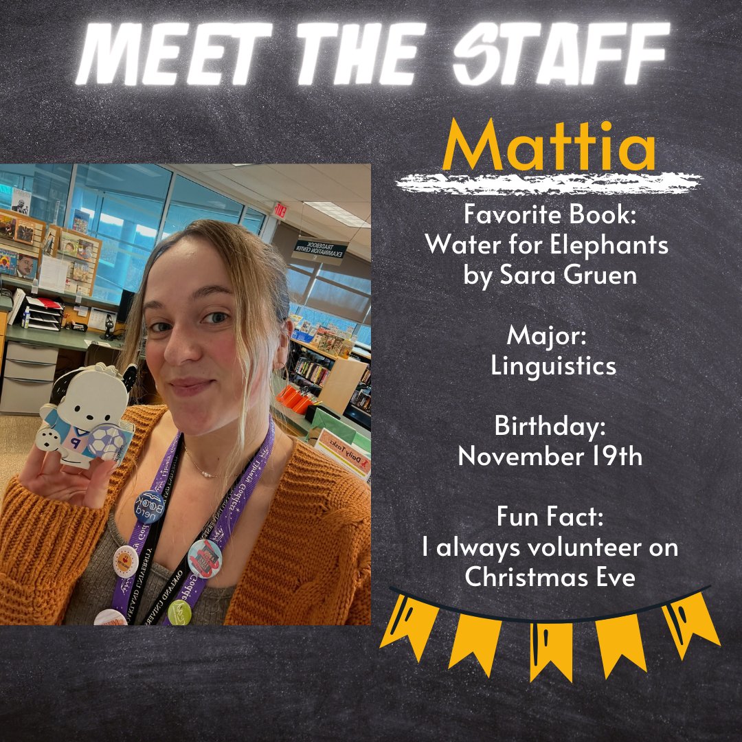 ouERL's tweet image. Meet Mattia! Creative and thoughtful, Mattia helps to process many of the books you see in the ERL. #oaklanduniversity #lovemilibraries