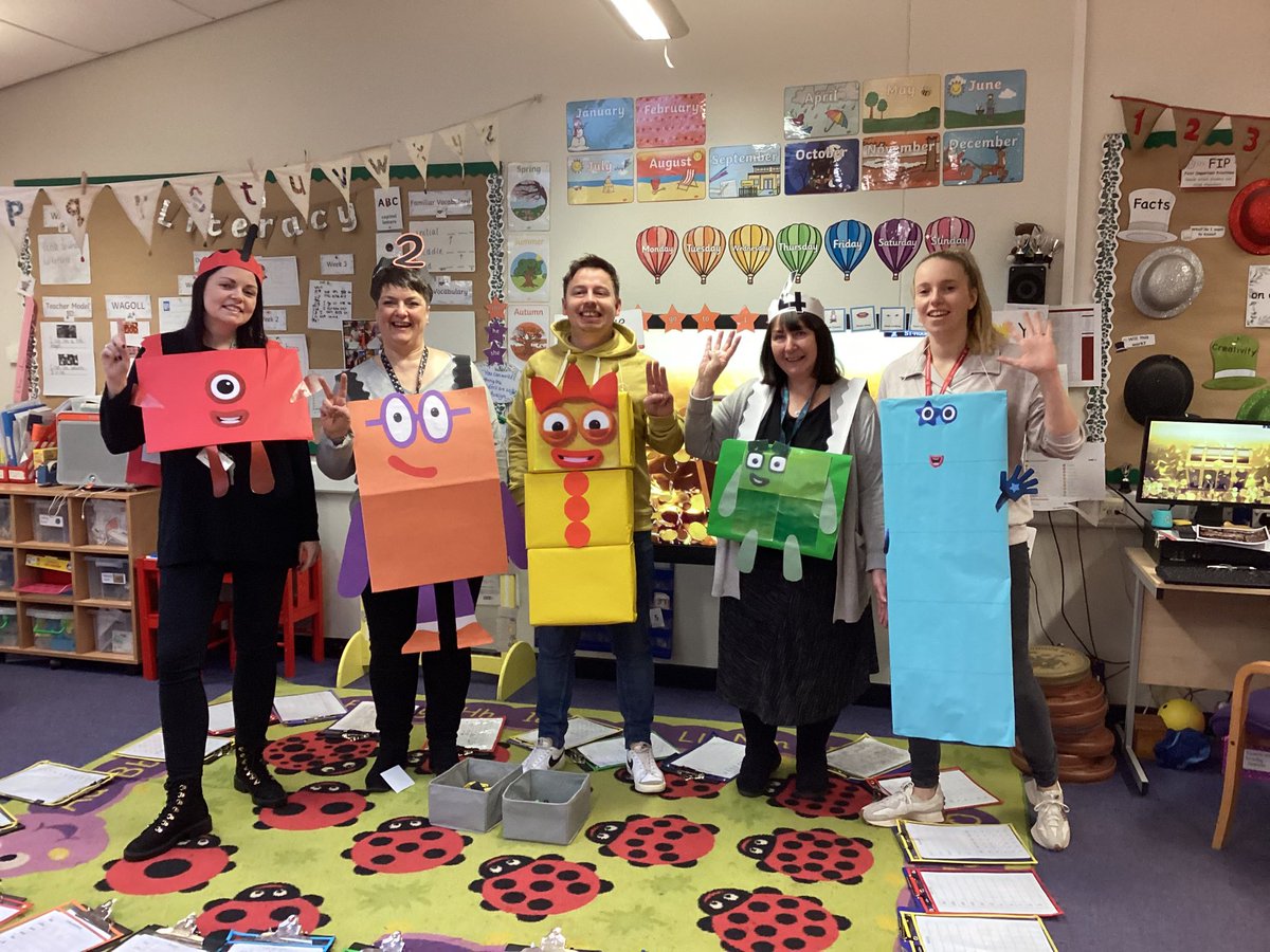 RocksFp's tweet photo. Team Reception getting into the spirit of Number Day! 😊 @sin_22 @FibParkAcademy @numberblocks https://t.co/TIReCe6luI