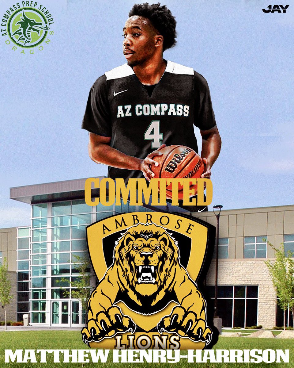 Congratulations to <a href="/AZCompass_Prep/">AZ Compass Prep🐉</a> Black’s Matthew Henry-Harrison on his commitment to Ambrose University. #WeAreAllLions