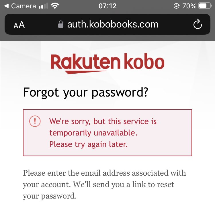 kyliedow's tweet photo. @KoboHelp Can you help? I can't reset my password https://t.co/uxG9ChLuHO