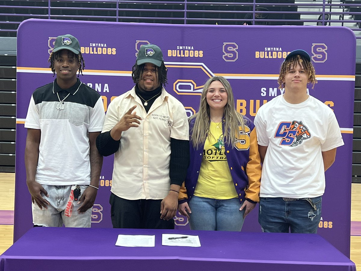 Smyrna Bulldog (@smyrnabulldog) on Twitter photo Congratulations to <a href="/_ramirezyoung/">ramirez young🌟</a> <a href="/Daveon050/">daveon reynolds</a> <a href="/Donovan_Peebles/">Donovan</a> & Kennadee Lawrence. These athletes all signed letters of intent this morning. #onlyoneSHS <a href="/Smyrna_Baseball/">Smyrna Baseball</a> <a href="/smyrnafootball/">Smyrna High Football</a> <a href="/SMYRNASOFTBALL/">SHSSOFTBALL</a> Congratulations to <a href="/_ramirezyoung/">ramirez young🌟</a> <a href="/Daveon050/">daveon reynolds</a> <a href="/Donovan_Peebles/">Donovan</a> & Kennadee Lawrence. These athletes all signed letters of intent this morning. #onlyoneSHS <a href="/Smyrna_Baseball/">Smyrna Baseball</a> <a href="/smyrnafootball/">Smyrna High Football</a> <a href="/SMYRNASOFTBALL/">SHSSOFTBALL</a>