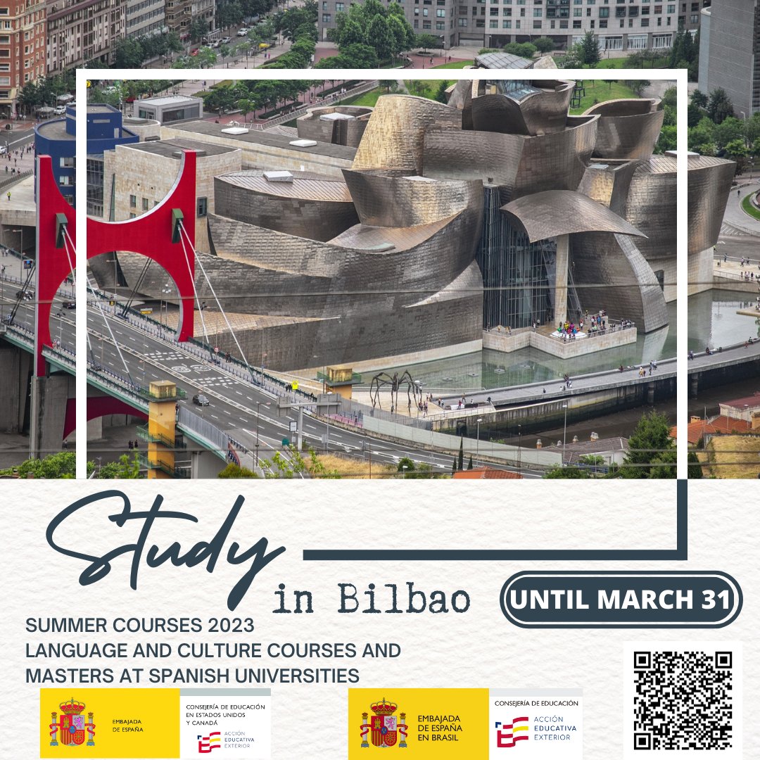 La Universidad de Deusto te propone el curso: Experimenta la lengua y la cultura españolas: nuevos recursos para el aula. Del 10 al 28 de julio. 
¡Matricúlate y estudia en Bilbao!
#StudyinSpainSummer #AcciónEducativaExterior #SpainEdOffice