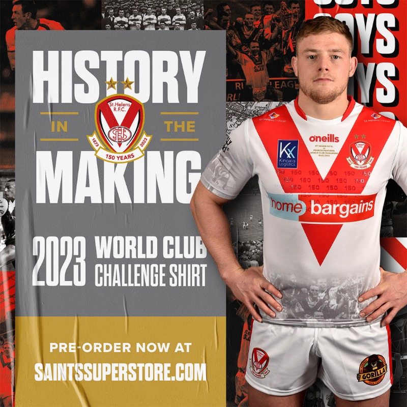 Saints1890's tweet photo. 𝗛𝗶𝘀𝘁𝗼𝗿𝘆 𝗪𝗮𝘀 𝗠𝗮𝗱𝗲! 🌏🏆

Be part of it with the Special Edition World Club Challenge Replica Shirt, as worn by the players in one of the most iconic moments in Saints' history ... ⤵️