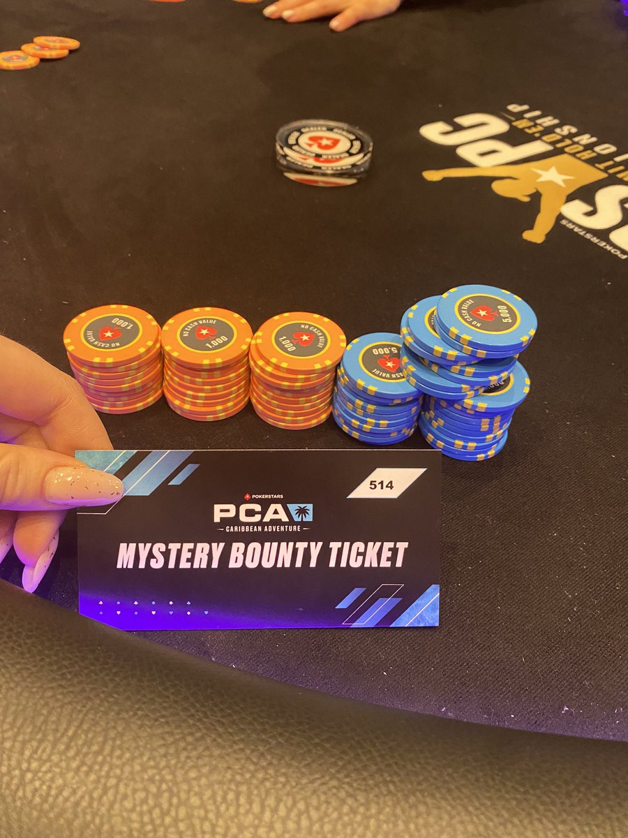 HeyMonia's tweet image. Playing day 2 of the $550 mystery bounty 💪🏻 
We are already in the money 💰🥳 
The top bounty is $25k 💰🎁👀 
Cross your fingers for me 💪🏻 @ACR_POKER #poker #PSPC2023