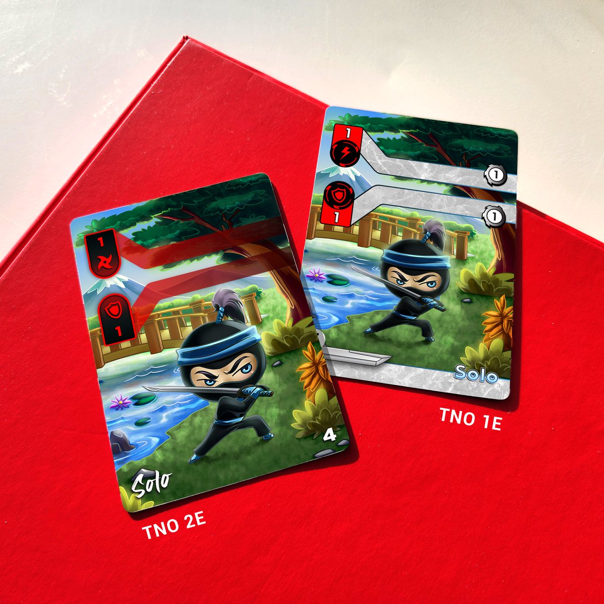Made some layout changes for the second edition of Tiny Ninjas: Original. Which version do you like better? #boardgames #tabletopgames #boardgamegeek #gamenight #graphicdesign #gamedesign