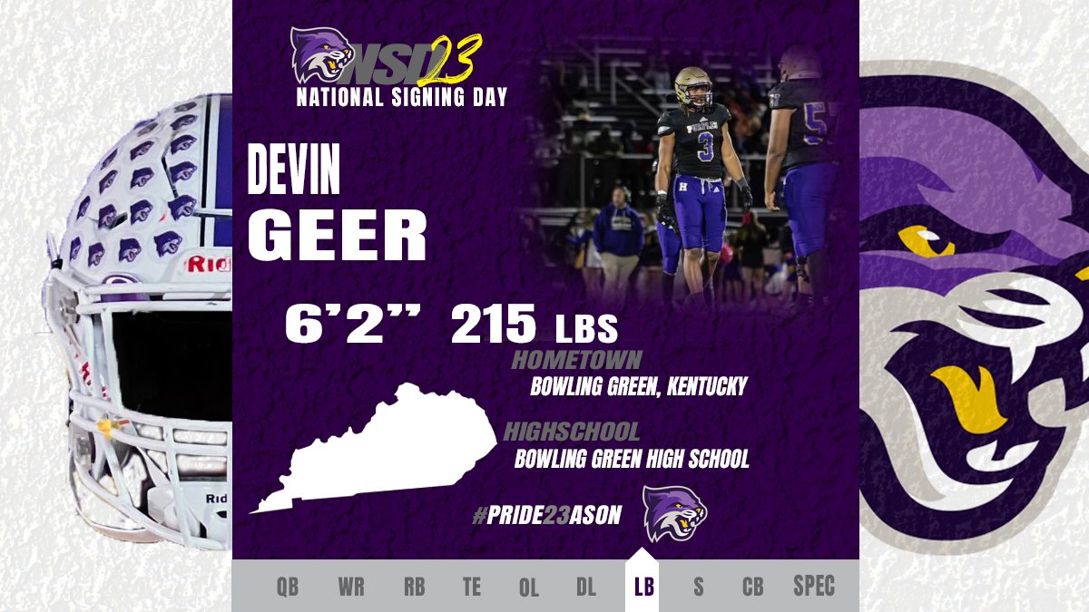 Bethel University Football (TN) (@bu_footballtn) on Twitter photo ✍️ Devin Geer is 🔒 into being a Wildcat!
Welcome, <a href="/devin_21g/">Devin Geer</a> !
🏈 LB | 6-2 | 215
📍 Bowling Green, Kentucky
🏫 Bowling Green HS
#ChasingGreatness|#Pride23ason
| #NSD23 ✍️ Devin Geer is 🔒 into being a Wildcat!
Welcome, <a href="/devin_21g/">Devin Geer</a> !
🏈 LB | 6-2 | 215
📍 Bowling Green, Kentucky
🏫 Bowling Green HS
#ChasingGreatness|#Pride23ason
| #NSD23