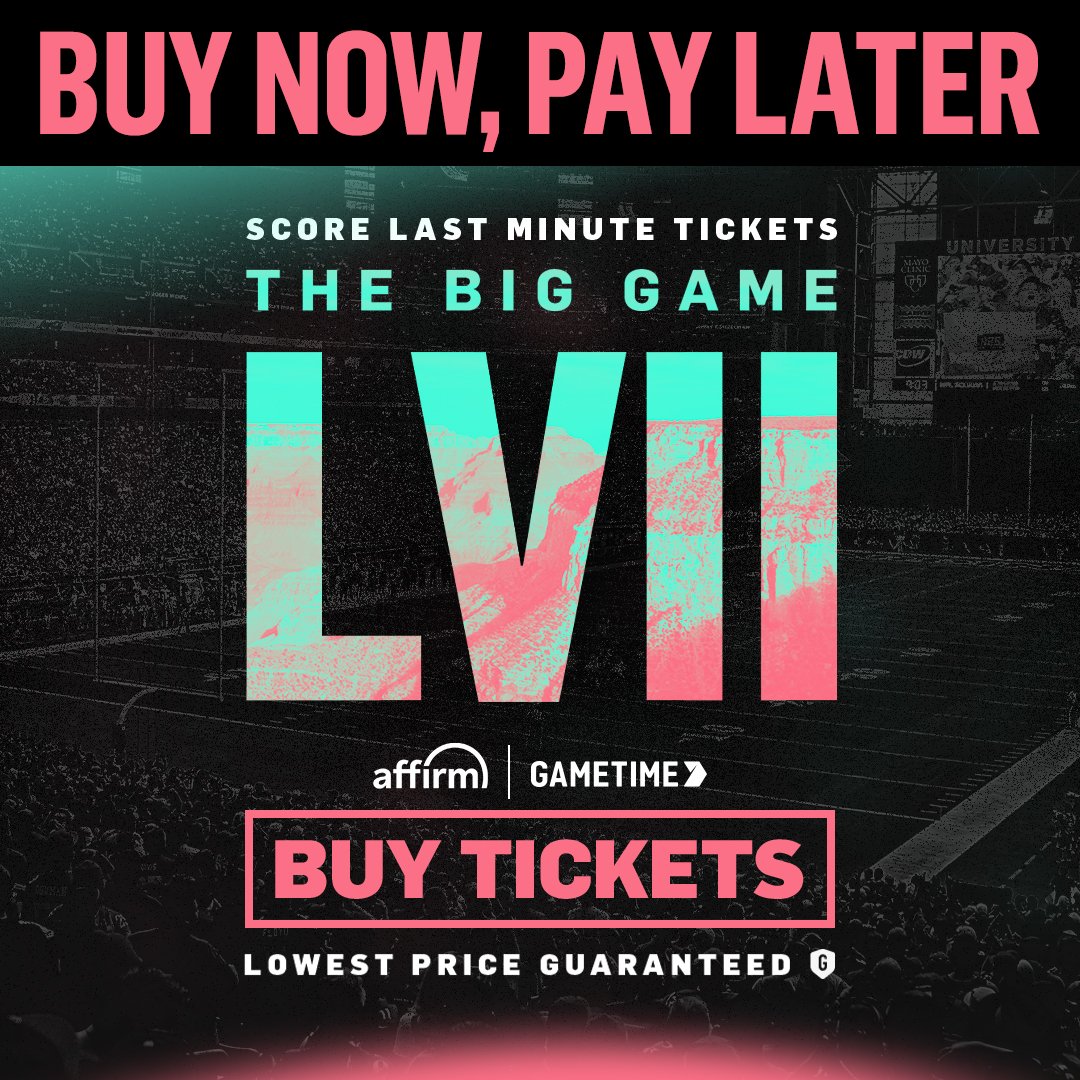 The best deals for the biggest game… and the easiest way to pay. Buy now, pay later on the best-priced tickets thanks to Gametime and @Affirm #superbowl #nfl #FlyEaglesFly #ChiefsKingdom gametime.co/nfl-football-t…