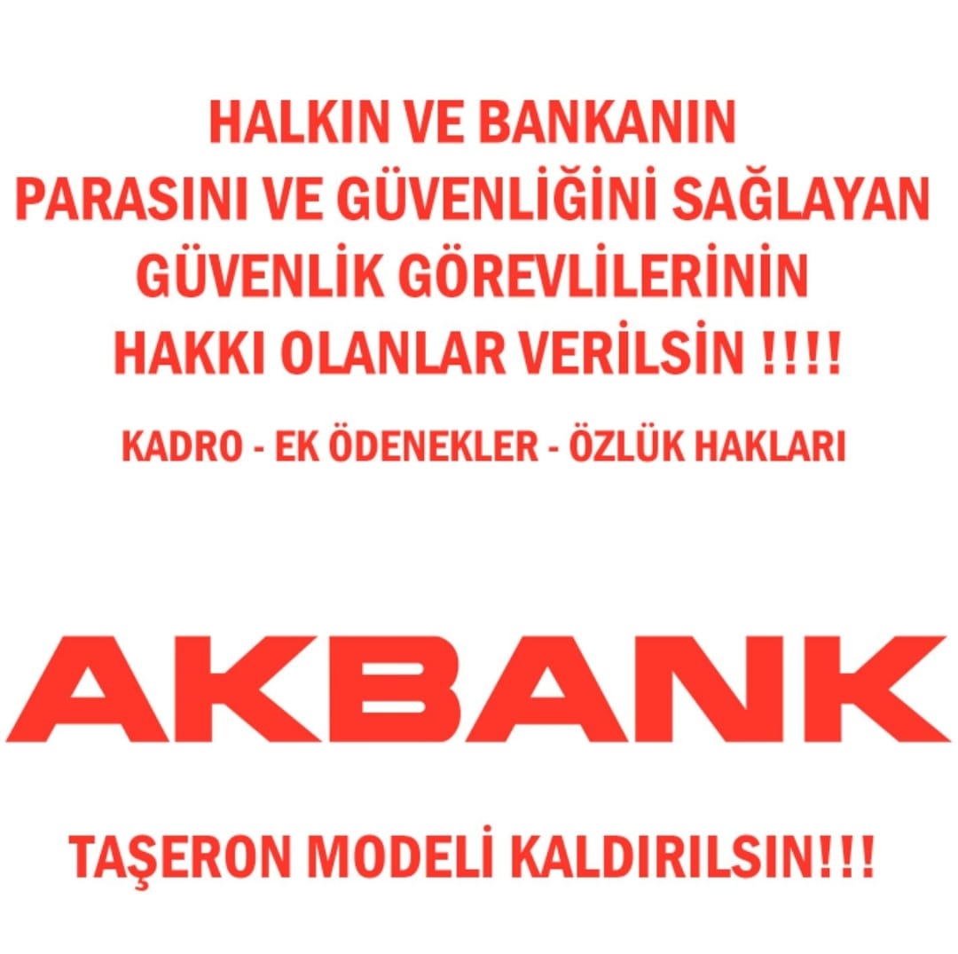 #AkbankÖGGHaklarınıİstiyor #SuzanSabancıDinçer #HakanBinbaşgil #EyüpEngin #AhmetFuatAyla #YamanTörüner #EmreDerman
#ProfÖzgürDemirtaş <a href="/Akbank/">Akbank</a> <a href="/AkbankDestek/">Akbank Destek</a> <a href="/paramedya/">ParaMedya</a> <a href="/remzi_ozdemir/">Remzi Özdemir</a>