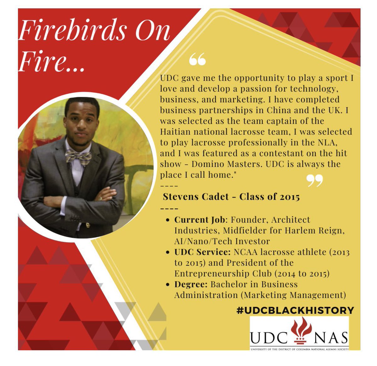 TheBlackTesla's tweet photo. Thank you to @udc_edu for featuring me in their Black History Month newsletter

#FirebirdsForever #MyHBCU #HackHBCU #ArchitectIndustries https://t.co/eYBKmafbXU