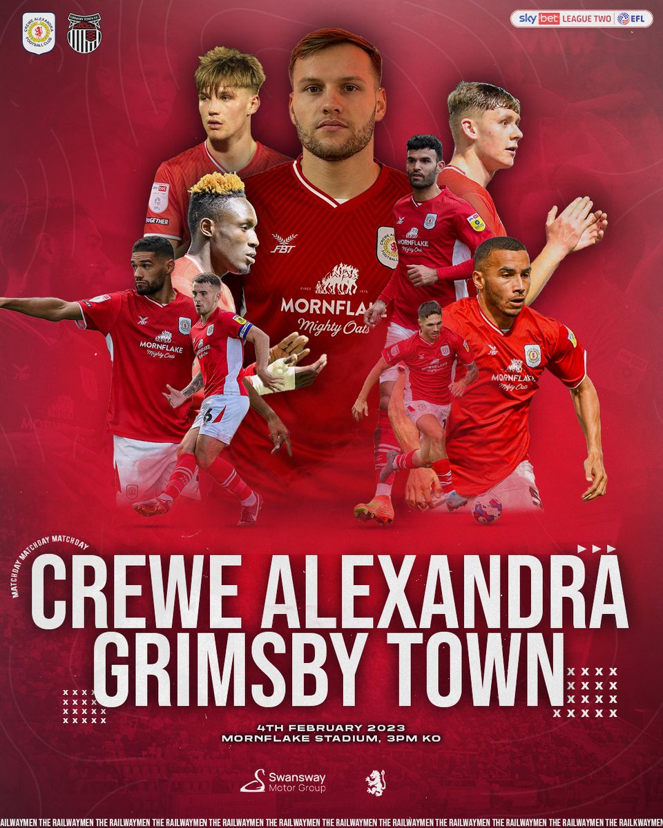 crewealexfc's tweet image. 🔴 𝐌𝐀𝐓𝐂𝐇𝐃𝐀𝐘 🔴

The Railwaymen take on The Mariners. 💪

#CreweAlex