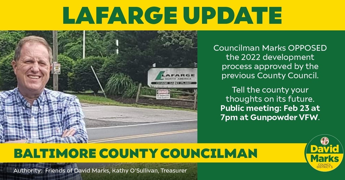 David Marks on Twitter "I opposed moving forward with the Lafarge