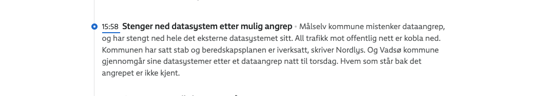 Setter en tier på at Killnet er ute å tester botnettet sitt i Målselv.