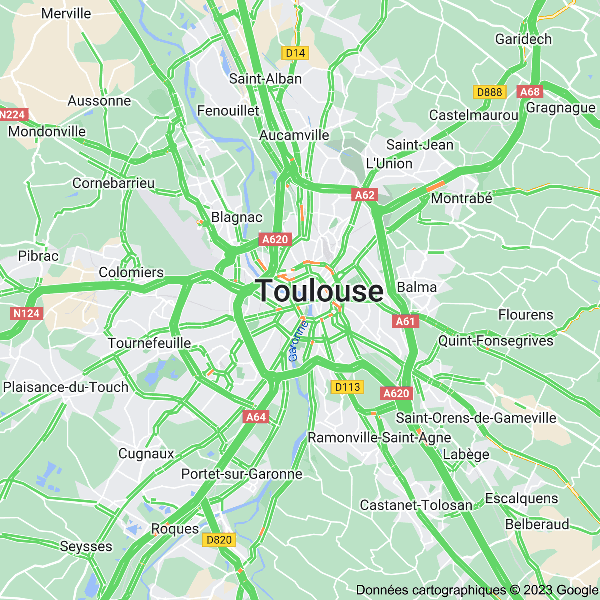 [FLASH 23:30] Trafic à Toulouse toulousetrafic.com #Toulouse #ToulousePeriph #InfoTrafic