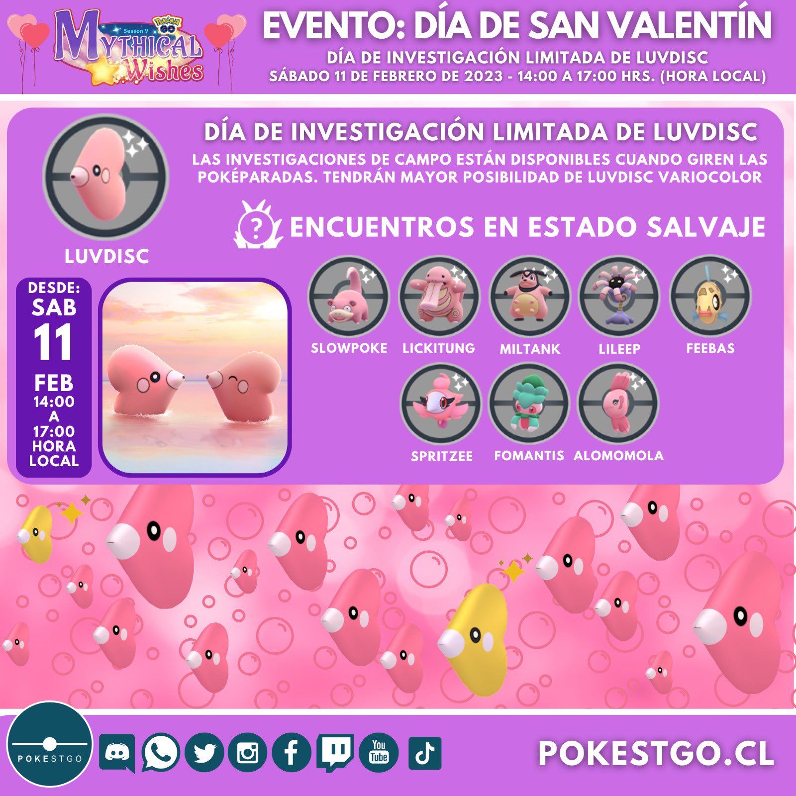 Pokémon GO - Evento Dia dos Namorados 2023 e Dia de Pesquisa Limitada de  Luvdisc