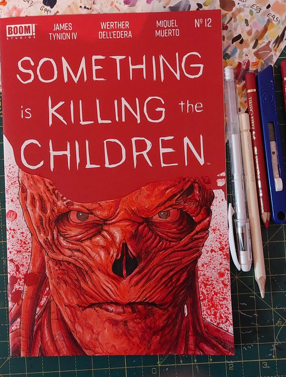 Calling this done. SIKTC blank with an inspired Vecna! Copic markets, Faber-Castell polychromos pencils and white gel pen! <a href="/Jamiebower/">Jamie Campbell Bower</a> <a href="/Stranger_Things/">stranger things</a> <a href="/boomstudios/">BOOM! Studios</a> #ComicArt #blankcover #art #artist