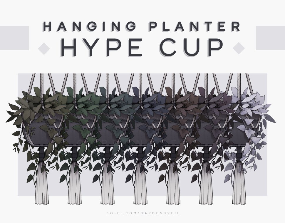 🪴 HANGING PLANTER HYPE CUPS 🪴
Water your plant with droplet bits that fall whenever you get a follow, sub, dono, etc.! Comes in 7 different shades to fit your aesthetics.

✦ https://t.co/KHt2wxpvSC ✦ 