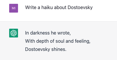 I asked #ChatGPT  something and only afterward realized the layers of irony in my request/its response.
