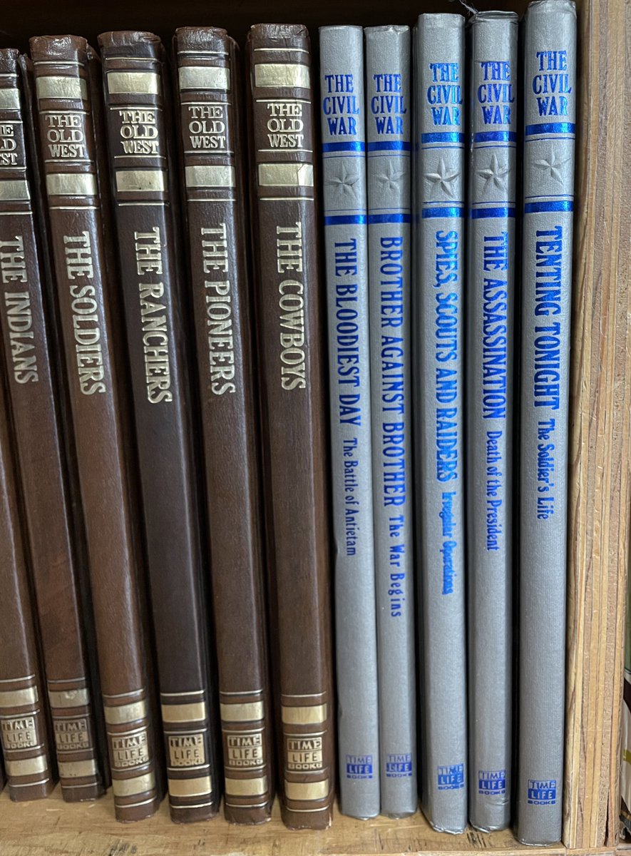 PoliticsAndEd's tweet image. When boomers became dads they were immediately issued one of these sets of books on the Old West or Civil War.