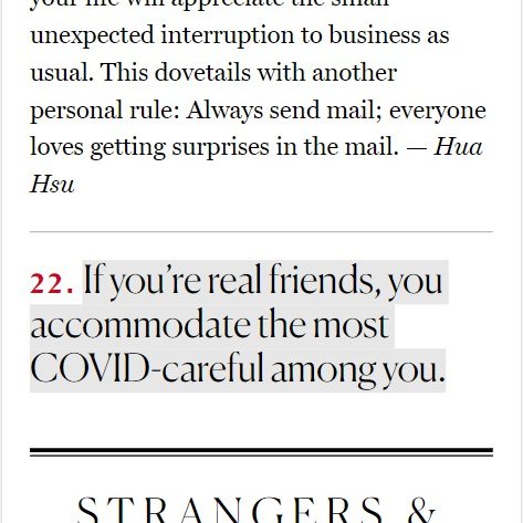 LastCovidWave's tweet image. Besides various wacky &amp;amp; unhinged (&amp;amp; New Yorker-y) things here, also bunch of COVID mentions, with all complacency &amp;amp; normalizing of an NYC with rampant spread. #COVIDisnotover One stood out, presented w/o comment. Rarely spoken insight. 
#stopthespread #vaccinesplus #covidisntover