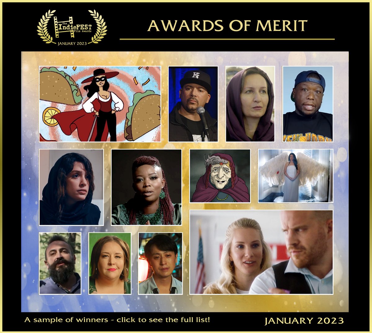 Congratulations to this season’s AWARD OF MERIT winners! A passionate group of global filmmakers they created projects from hard-hitting documentaries to comedic web series and everything in between! See them here: theindiefest.com/award-of-merit…