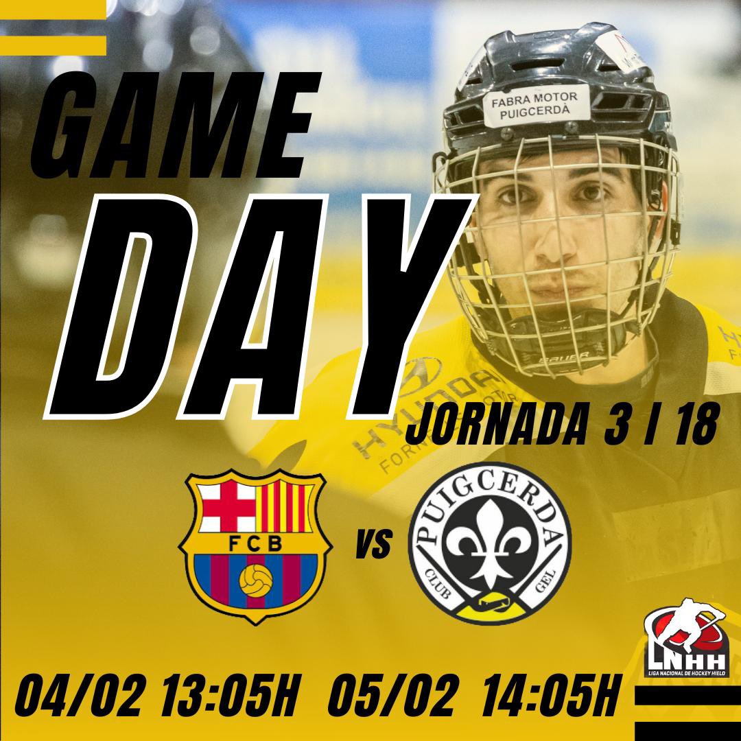 C.G. Puigcerdà 1958 (@cgpuigcerda1958) on Twitter photo ⚡️ DOBLE PARTIT!⚡️
🗓️ 4/2 - 13:05h
🏒 <a href="/FCBhockeygel/">FCBHockeyGel</a> - <a href="/cgpuigcerda1958/">C.G. Puigcerdà 1958</a>
🔴 Jornada 3 - LNHH
🔜
🗓️ 5/2 - 14:05h
🏒 <a href="/FCBhockeygel/">FCBHockeyGel</a> - <a href="/cgpuigcerda1958/">C.G. Puigcerdà 1958</a>
🔴 Jornada 18 - LNHH
📌 Pista de hielo Jaca
#CGP #SomhiCGP ⚡️ DOBLE PARTIT!⚡️
🗓️ 4/2 - 13:05h
🏒 <a href="/FCBhockeygel/">FCBHockeyGel</a> - <a href="/cgpuigcerda1958/">C.G. Puigcerdà 1958</a>
🔴 Jornada 3 - LNHH
🔜
🗓️ 5/2 - 14:05h
🏒 <a href="/FCBhockeygel/">FCBHockeyGel</a> - <a href="/cgpuigcerda1958/">C.G. Puigcerdà 1958</a>
🔴 Jornada 18 - LNHH
📌 Pista de hielo Jaca
#CGP #SomhiCGP