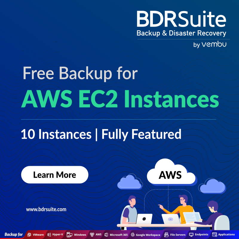 vembutech's tweet photo. #BDRSuite Free Edition for #AWS allows you to #backup upto 10 AWS #EC2 instances for free, without any feature restrictions. Start your free trial now! https://t.co/sQbRxUVchn
#awsbackup #ec2instances #dataprotection https://t.co/087o4bcokD