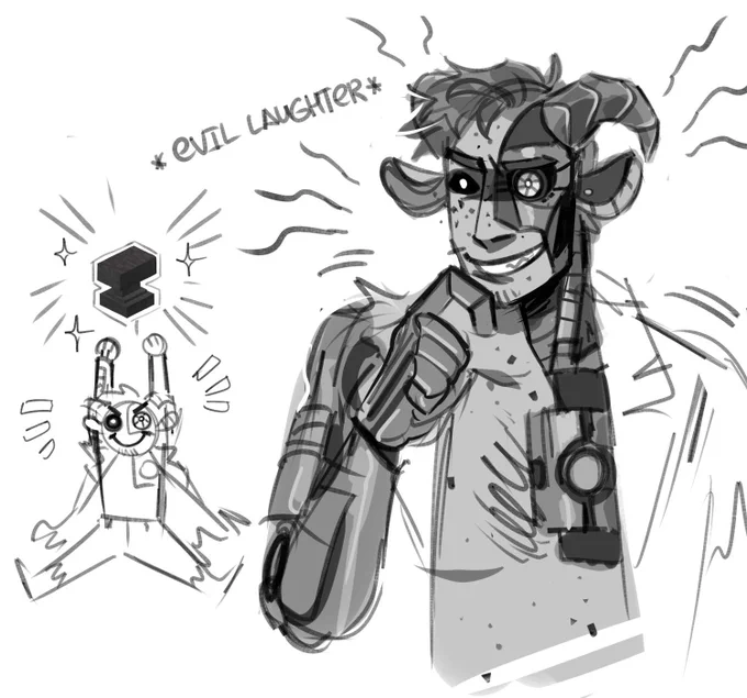 Doc doodle 
No one is safe from the anvil in the face
#HermitCraft @docm77 