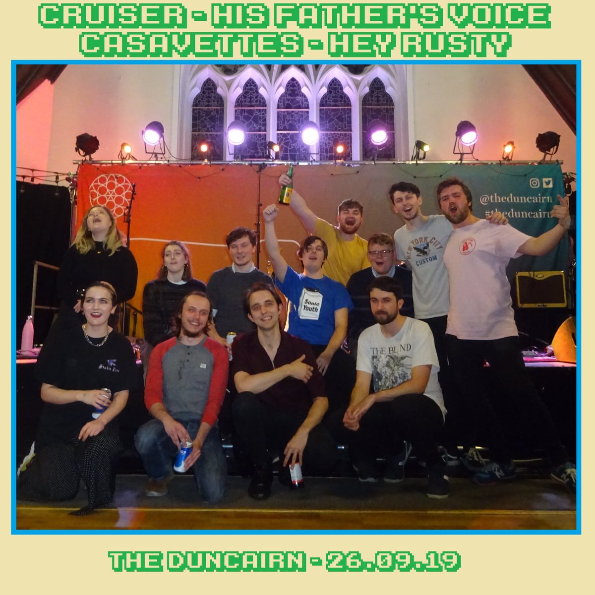 A takeover of Limerick's wonderful DIY scene, @heyrustyLK, <a href="/HFV_LK/">His Father's Voice</a>, <a href="/casavettesband/">casavettes</a> and <a href="/CruiserLK/">Cruiser</a> in <a href="/theduncairn/">Duncairn Arts</a> in October 2019.