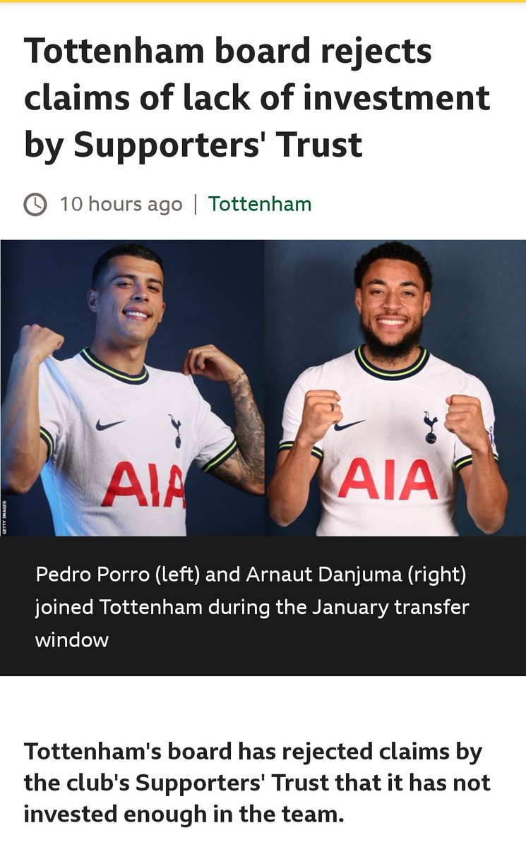 #Spurs Supporters' Trust is living in a fantasy world if they think that club's not invested in it's squad. They've spent shedloads, just really badly and for bang average managers as well #THST #Transfers  #football #LondonFootball