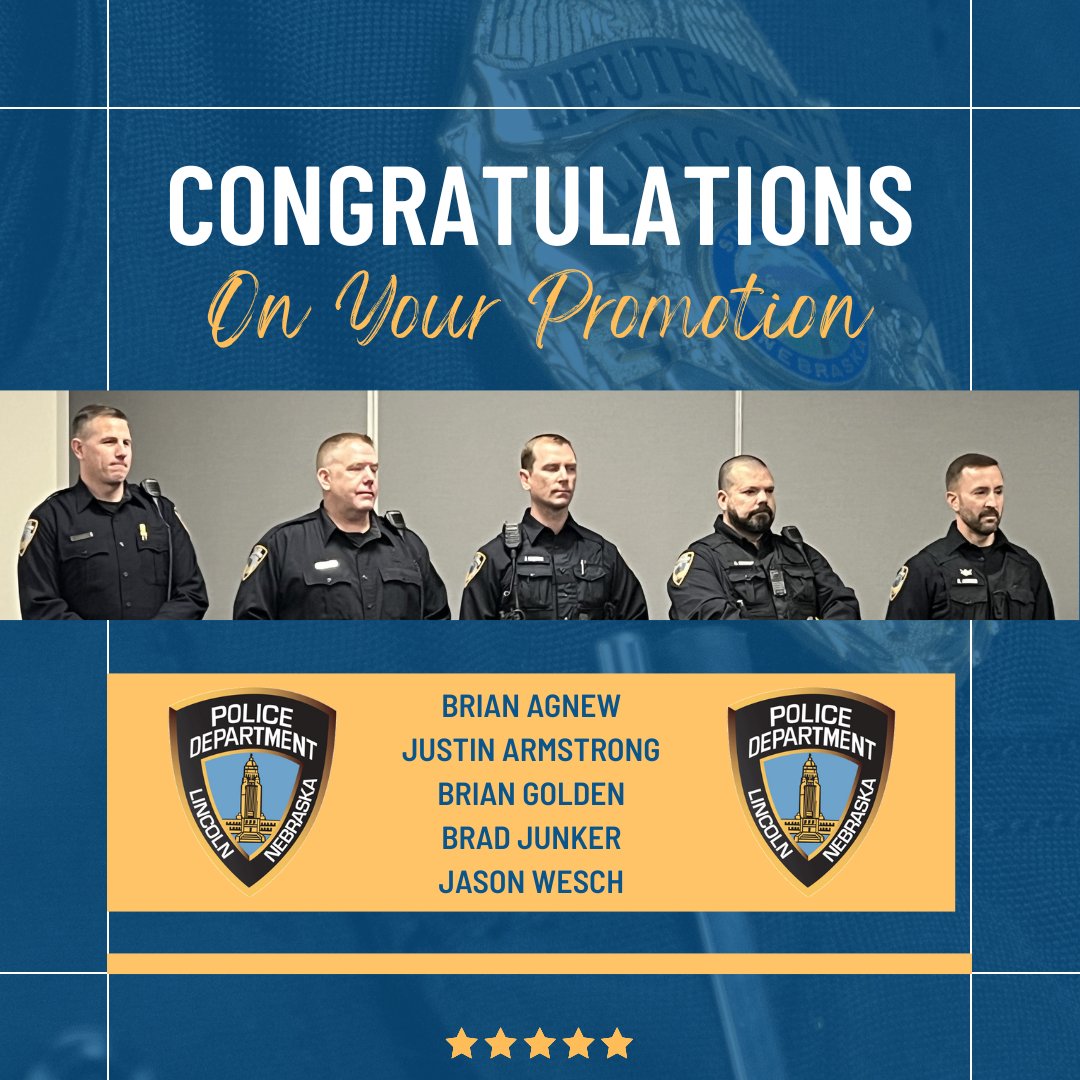Lincoln Police on Twitter "We are proud to share that we have 5 newly