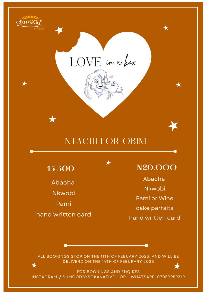 shmoodbysoka's tweet photo. No go carry last this Valentine’s day. 
Order a shmood love box for that special someone.

For orders &amp; enquiries 
Click the link in the bio

Please Note: 
All booking stop on the 11th of February &amp; will be delivered on the 14th of February 2023

#valentinegift #lagos #Valentine https://t.co/43UbjBaAhi
