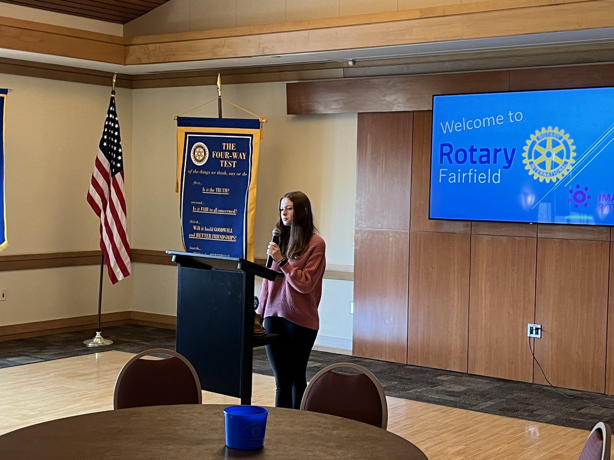 fcsdsuper's tweet photo. Thank you to @fcsdhighschool students Paige and Gabriel for taking the time to speak to @rotaryfairfield today! Well done! #FairfieldPride https://t.co/6FfoxI8fU7