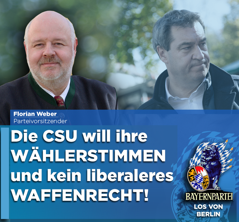 FlorianWeberBP's tweet photo. Die letzte #Verschärfung des #Waffenrecht hat die  #CSU  im Bundesinnenministerium zu verantworten.
Jetzt mit dem Thema Waffenrecht beim Wähler hausieren zu gehen ist Wählertäuschung.

Uns reicht es, KEINE VERSCHÄRFUNG DES WAFFENRECHTES! https://t.co/MRHHSKiaG1