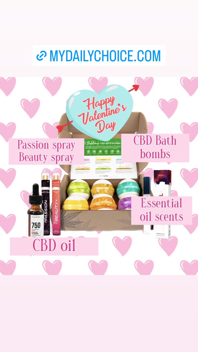 $149! Hurry, this offer expires February 6. ❤️ 
Mydailychoice.com/DawnL 
#ValentinesSpecial #hempworx #mydailychoicesprays #Igniteyourpassion #romanticnights #cbdoil #cbdbathbombs #essentialoils ￼