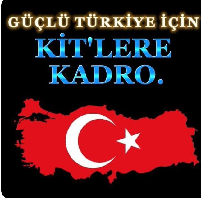 #SeçimdenÖnceKİTeKadro
KiT ler kadroyu alana kadar mücadeleye devam edecek
<a href="/RTErdogan/">Recep Tayyip Erdoğan</a> <a href="/dbdevletbahceli/">Devlet Bahçeli</a>