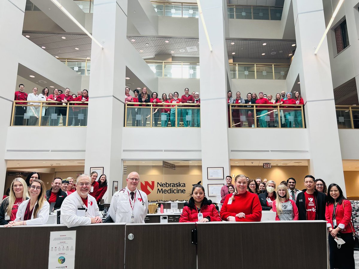 @CvUnmc #HeartAndVascular goes red for #AHA #WearRedDay to promote 
👩🏻👩‍🦰👩🏼👩🏾 #WomensHeartHealth!

@UNMC_IM #UNMCIM #ACCEarlyCareer #ACCFIT #ACCWIC @SCAI @scaiwin #CardioTwitter @DaHuskers @Kristen_BrownMD @nataliepfeifer @ShaneTsaiMD @Pooh_Velagapudi @ACCinTouch @nebraskacardio