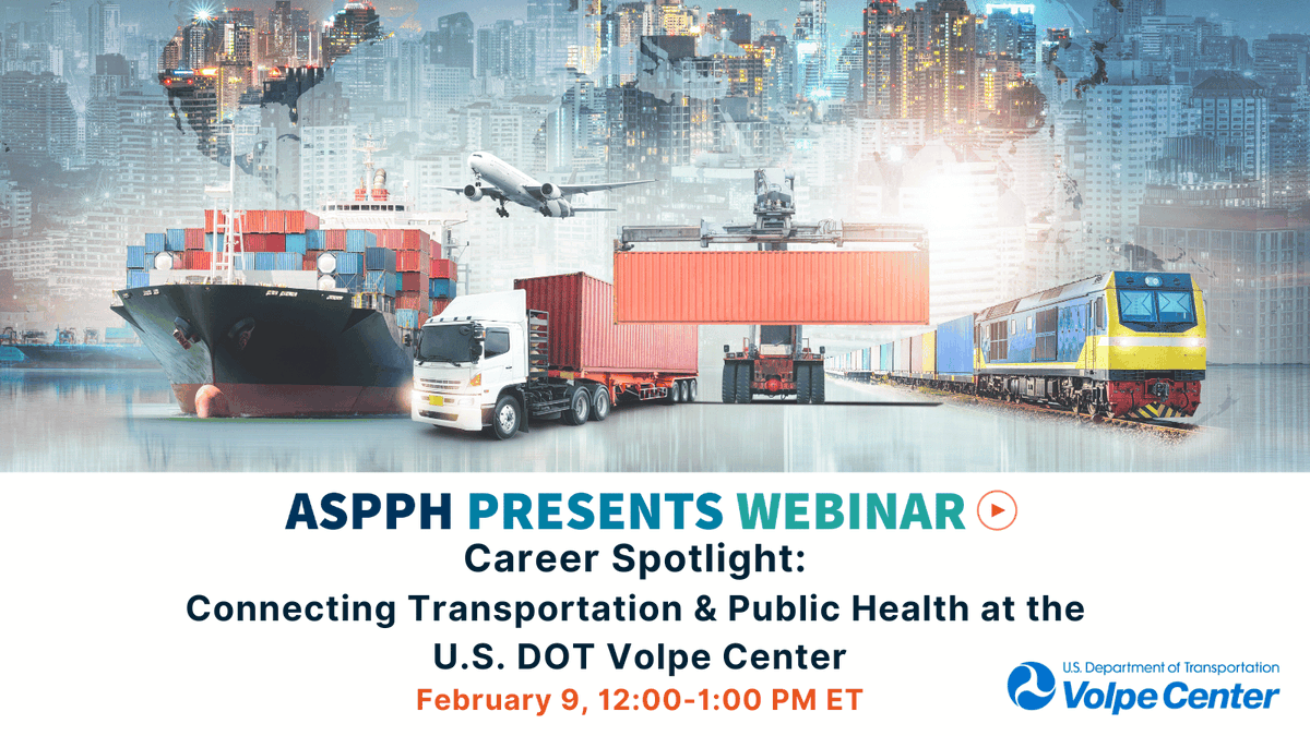 Career Spotlight Webinar: Connecting Transportation & Public Health at the U.S. DOT Volpe Center Join our upcoming webinar on February 9th, 12 -1 pm ET! Register & Learn More: tiph.co/volpeeventpage