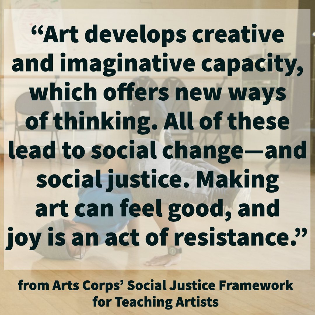 Read the full story "Joy is an Act of Resistance: Arts Corps Breaks Down Barriers in Arts Education" here: arts.gov/stories/magazi…