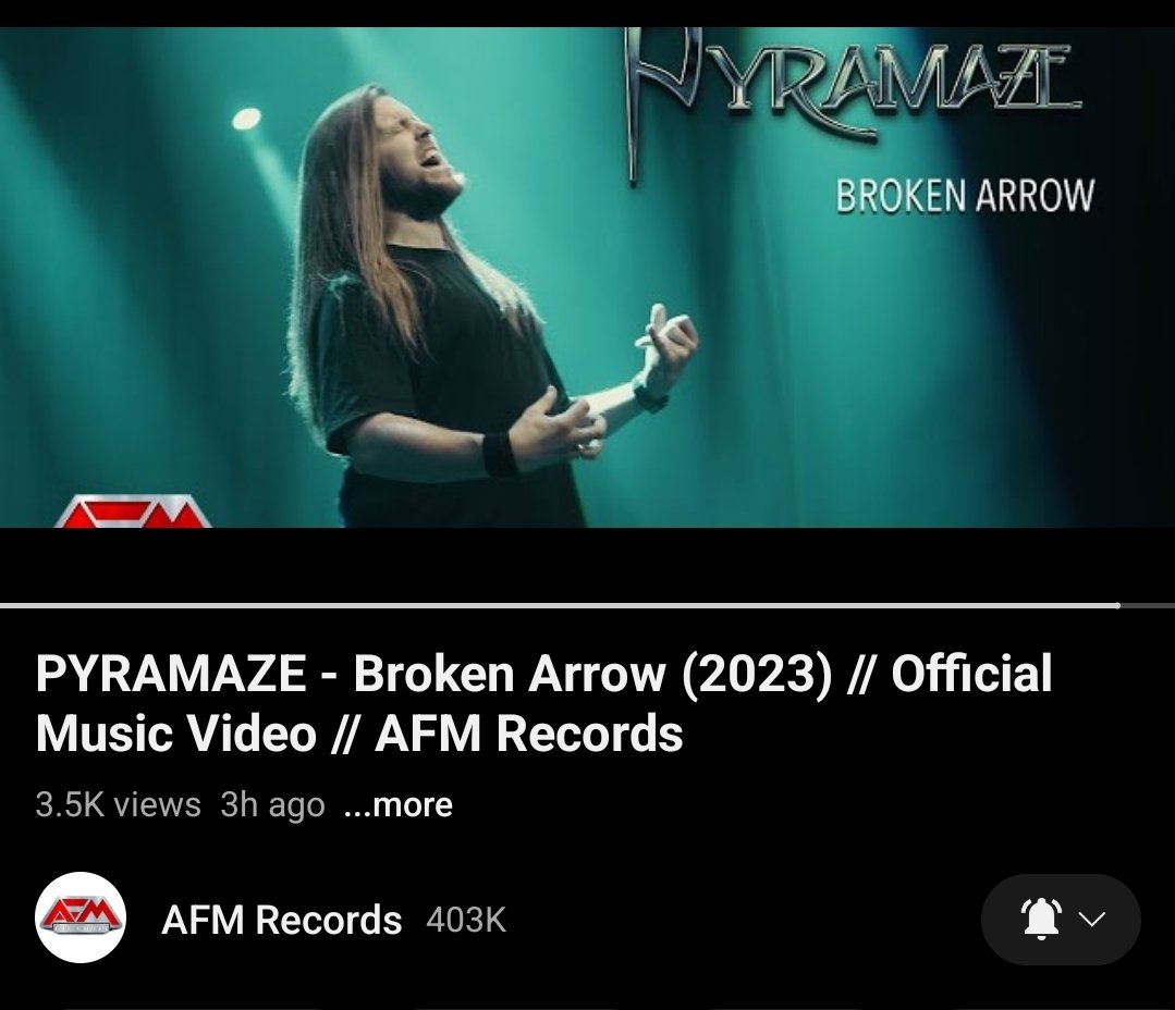 Watching this on repeat over and over today. Just wow🤯
#melodicmetal #metal
#pyramaze #afmrecords #brokenarrow
@PyramazeMetal @AFM_Records 
PYRAMAZE 
BROKEN ARROW
😉 
youtu.be/gyUuNbYcjtU