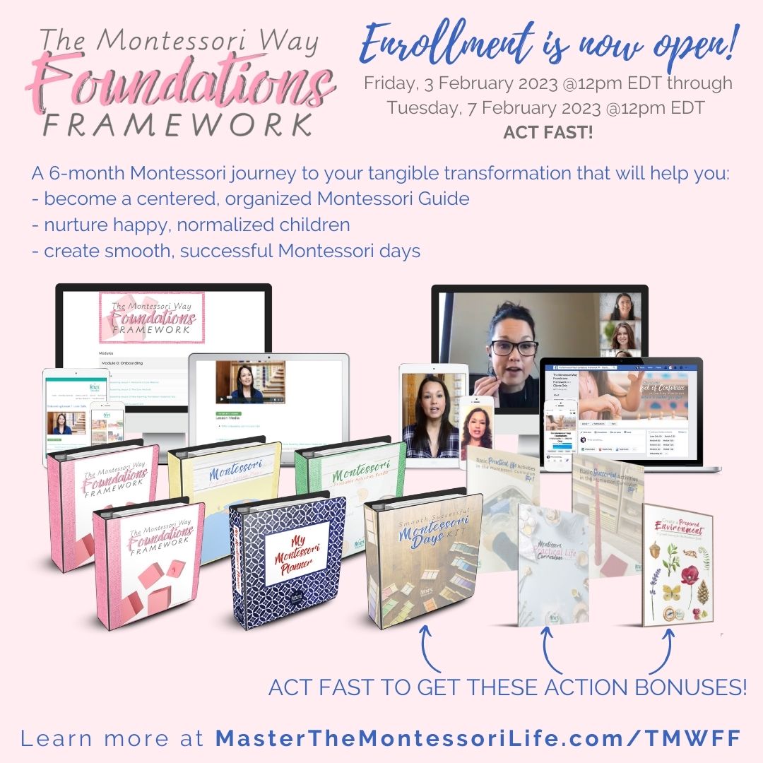 Overwhelmed about doing Montessori right? I've been there and have figured it out! Shortcut your path to overwhelming success in doing Montessori in just 6 short months! Introducing: The Montessori Way Foundations Framework. It offers all you need and s... MasterTheMontessoriLife.com/tmwff