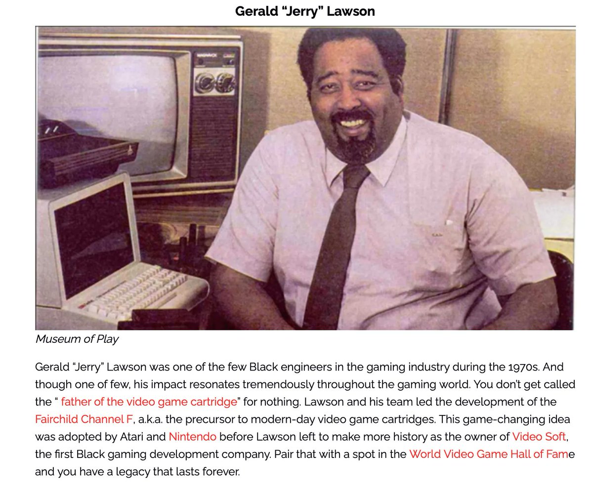 Black History Month, Day 3, Gerald "Jerry" Lawson. What is your favorite Gaming system and game today? #gaming #blackhistorymonth #geraldjerrylawson