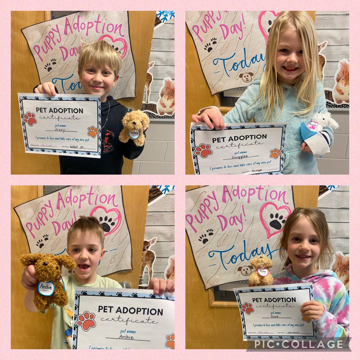 Today was Puppy Adoption Day after students wrote convincing persuasive letters saying they would be great pet owners!  Thank you to Locke’s PVA for supporting this fun day! #lockespride #tvdsb #lockespva