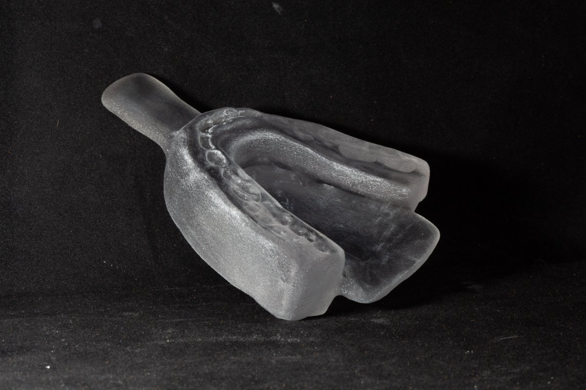 We don't only make teeth.  This is a radiation stent for cancer treatment.  Oncologists use these to get access to tissues they need to treat and protect tissues they need to avoid.