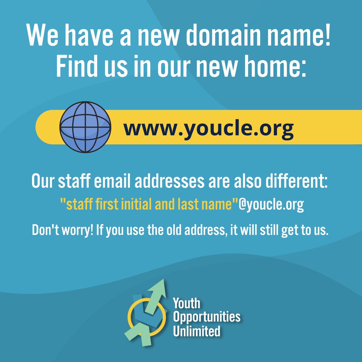 YOUCleveland's tweet photo. We have a new domain name, https://t.co/L3I36cyJW7! Our email addresses will also change over. #shortandsweet #youcle https://t.co/kynssTuDiu