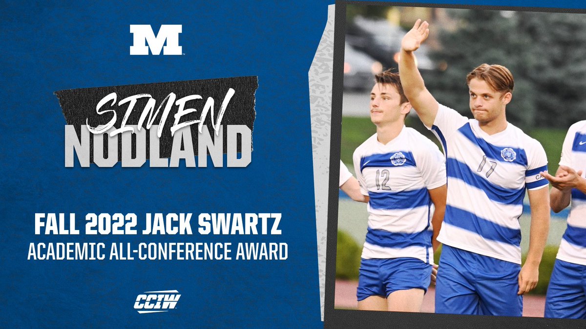 millikinmsoccer's tweet photo. Simen Nodland is your Fall 2022 Jack Swartz All-Conference Award Recipient for Millikin University 

#GoBigBlue https://t.co/8QSOvn3raq
