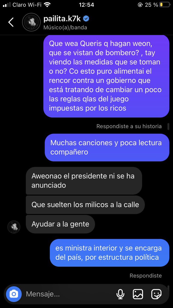hernan_sr's tweet photo. Pailita no se demoró nada en dar la hora, desde Cancún le exige a Boric “acabar” con los incendios y así le contestó por interno a un usuario de Instagram:
“Que suelten los milicos a la calle” 🤦‍♂️ https://t.co/N3CZaO0neD
